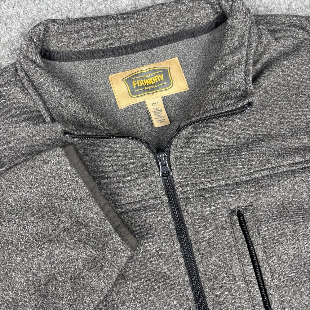 The Foundry Supply Co Jacket Mens 2XLT Gray Full Zip Big And Tall Outdoor Casual
